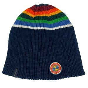 Pendleton National Park Collection Crater Lake Navy Rainbow Stripe Knit Beanie